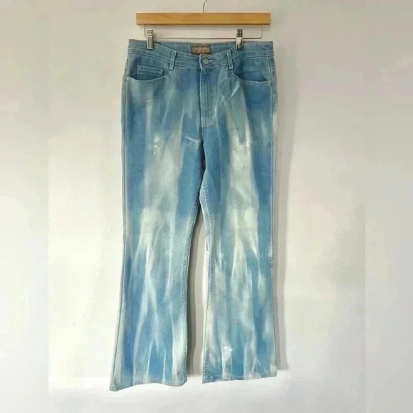 Vintage Levis’s 1990s Silvertab Distressed Coloring Flared Denim Jeans Size 11 - Picture 1 of 10